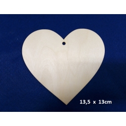 SKLEJKA #3mm Serce 13,5x13cm klasyczne równe z otworem , serduszko 13,5x13cm, serce 13,5  /  2552
